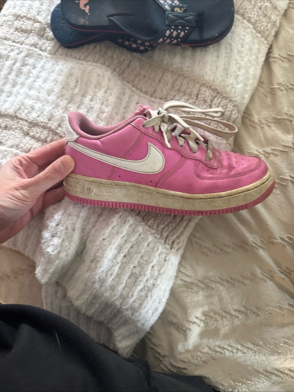 Nike Pink and White Kids Low-Top Sneaker